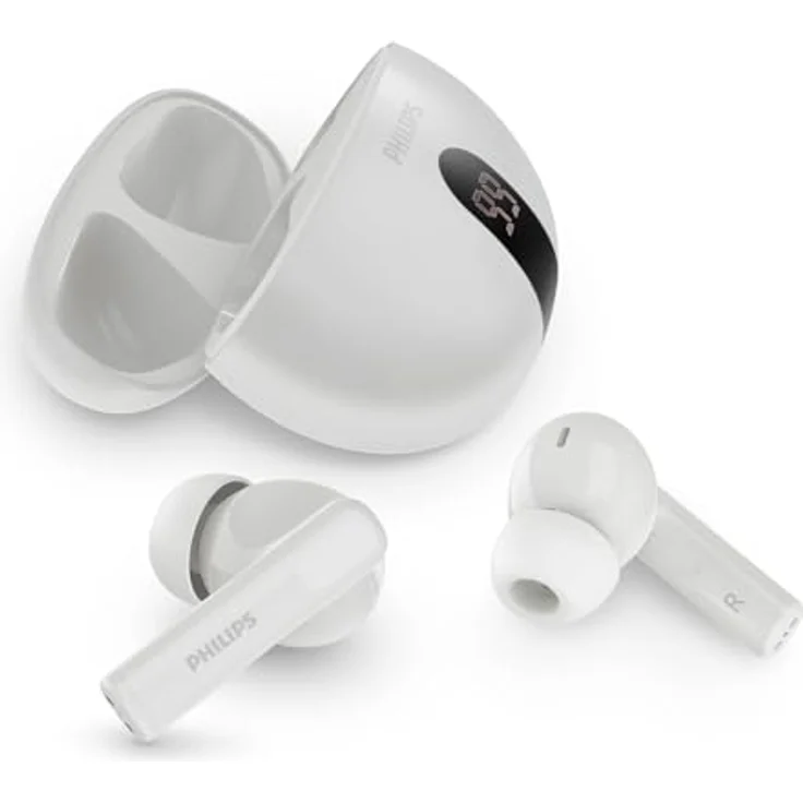 Philips True Wireless In-Ear-Kopfhörer TAT2520WT/00, ANC, 19,5 h Akkulaufzeit, IPX4, Bluetooth 5.4, Weiss – Bild 1