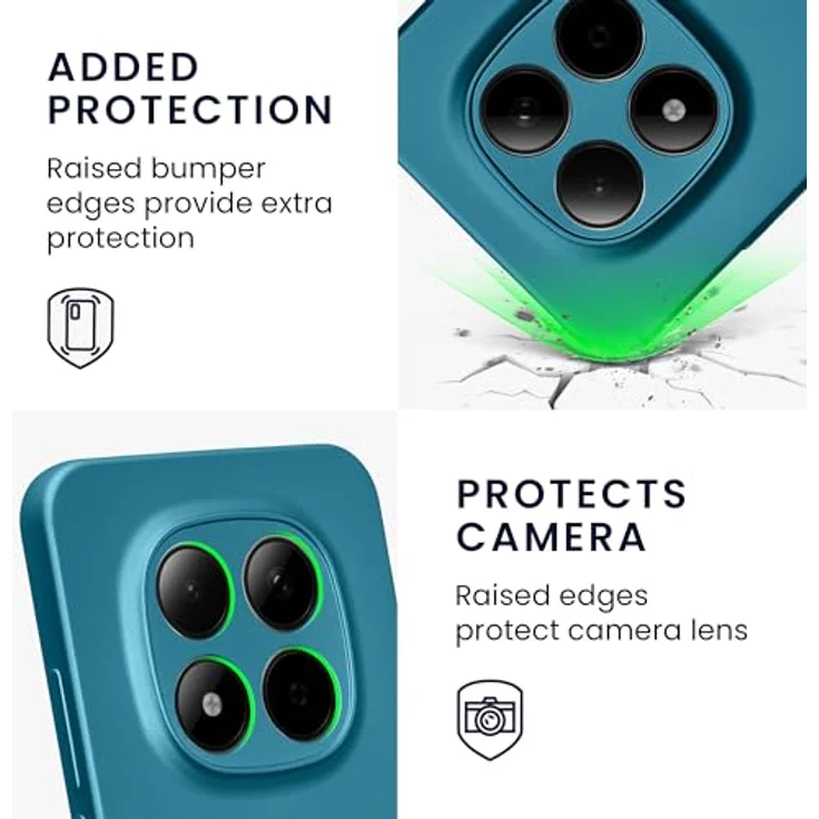 kwmobile Handyhülle für Xiaomi Redmi Note 15 Pro 5G, weiche Silikon Case in Metallic Karibikblau, rutschfest und reißfest mit präzisen Ausschnitten für Kameralinsen – Bild 3