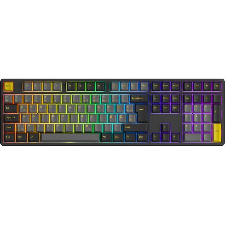 Akko Black & Gold 5108B Plus Wireless Gaming-Tastatur, RGB, - V3 Cream Blue Pro Switch, schwarz, ISO (DE)