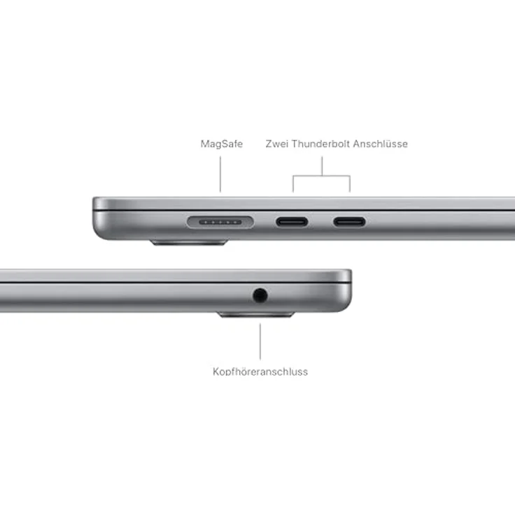 Apple 15" MacBook Air Laptop mit M3 Chip: 15,3" Liquid Retina Display, 24 GB gemeinsamer Arbeitsspeicher, 512 GB SSD Speicher, 1080p FaceTime HD Kamera, Space Grau – Bild 4