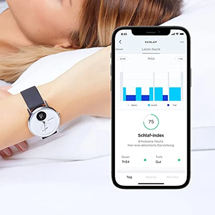 Nokia Steel HR Fitness-Tracker Unisex, 40mm, Edelstahlgehäuse, Schwarz – Bild 3