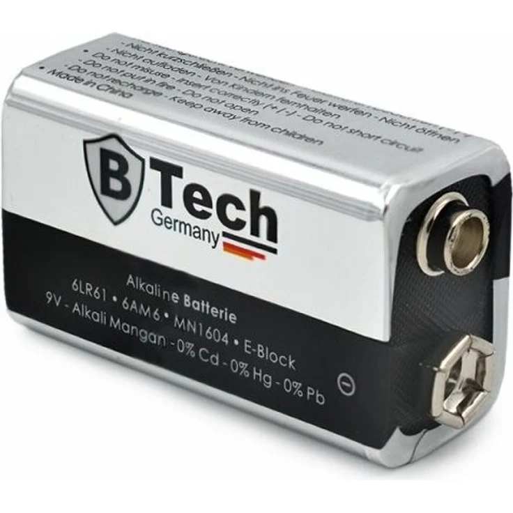B-Tech Batterie Alkaline 6LF22, 9V Block-Blister für zuverlässige Energieversorgung