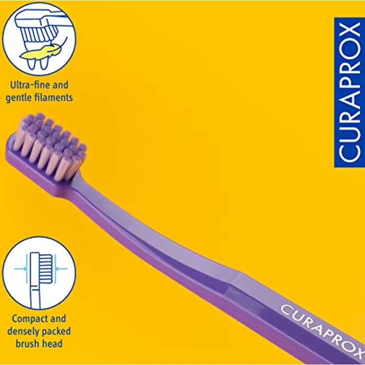 CURAPROX CS Kids Zahnbürste - Handzahnbürste für Kinder mit 5500 Ultra Soft CUREN Borsten und kleinem Bürstenkopf - Violett - Preisvergleich – Bild 3