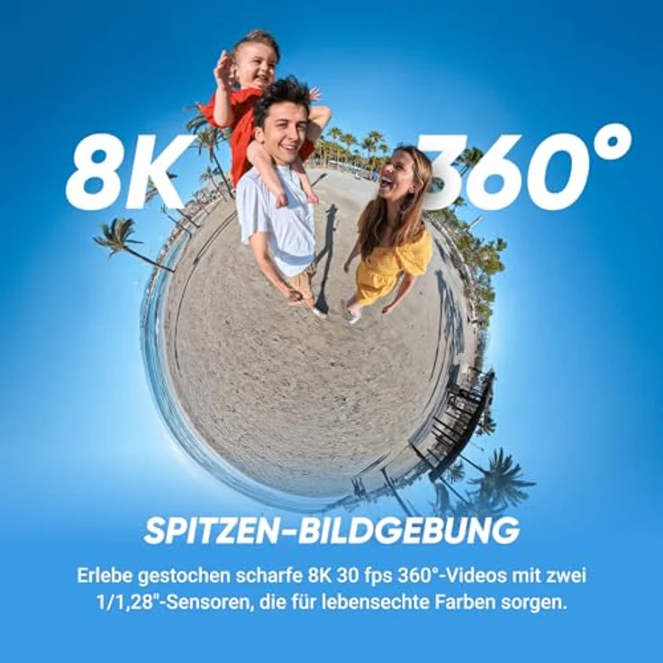 Insta360 X5, wasserdichte 8K 360°-Action-Cam mit Dreifach-KI-Chip, unsichtbarem Selfie-Stick-Effekt, FlowState-Stabilisierung und 3h Akku – Bild 2