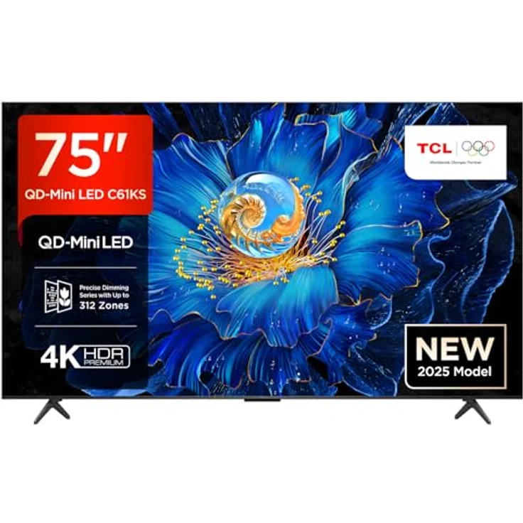 TCL 75C61KS 75 Zoll QD-Mini LED TV, 4K HDR Premium, Smart Google Fernseher mit Dolby Atmos, Onkyo 2.1 Sound System, Game Master – Bild 1