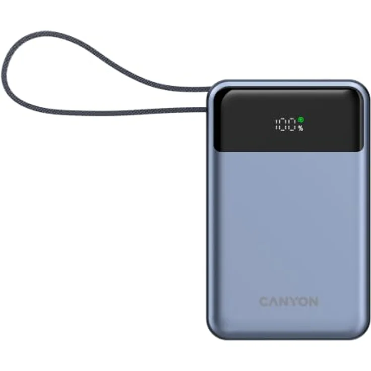 Canyon OnPower 600, Powerbank 20.000 mAh mit USB-C PD 65W und integrierten Display, Grau – Bild 2