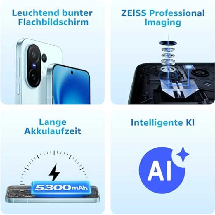 VIVO X200 FE 5G Smartphone, 12 GB RAM, 256 GB Speicher, 6,31” 1,5K LTPO Display, 120 Hz, 50 MP ZEISS Periskop-Telekamera, 5300 mAh Akku, Dimensity 9300+, IP68 – Bild 2