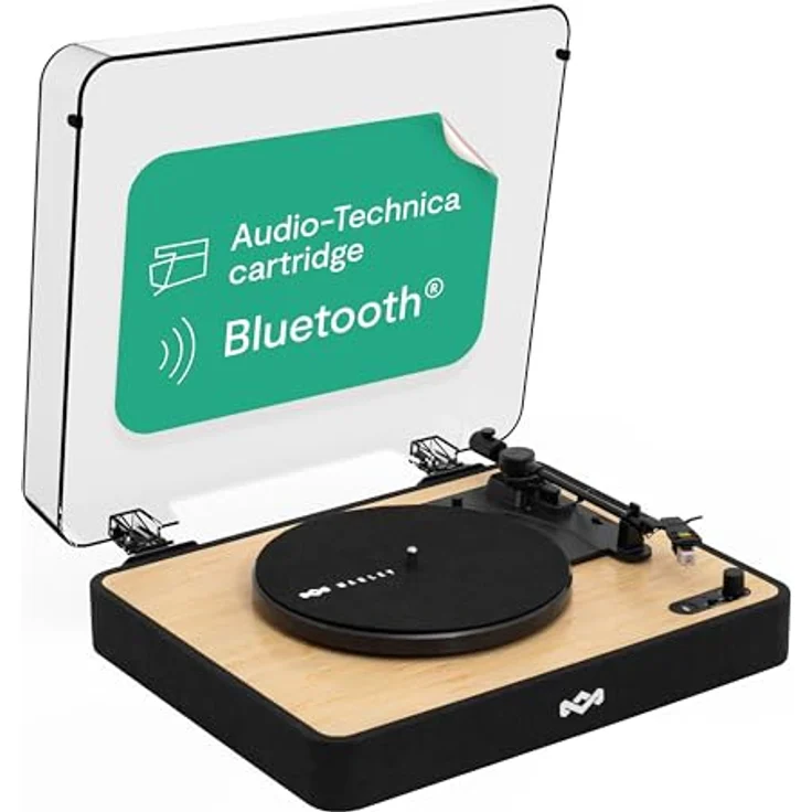 House of Marley Revolution Plattenspieler Bluetooth, nachhaltiger Vinyl Player mit 33/45/78 U/min, Dust Cover und einfacher Einrichtung – Bild 1