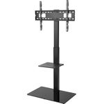 goobay 58526 TV Standfuss für Fernseher und Monitore zwischen 37“ und 70 Zoll (94-180cm) / Schwenkbar und Höhenverstellbar/Fernsehständer für Flat TV & Curved TV bis 40 kg Schwarz