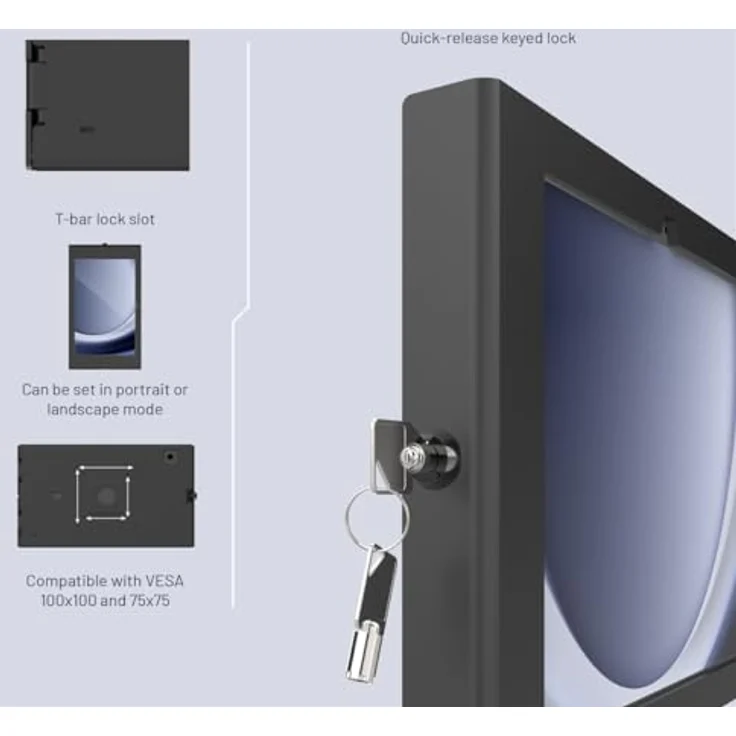 Compulocks APEX GALAXY TAB A9+ 11IN, Tablet Halterung, Schwarz - SECURED ENCLOSURE BLACK. – Bild 7