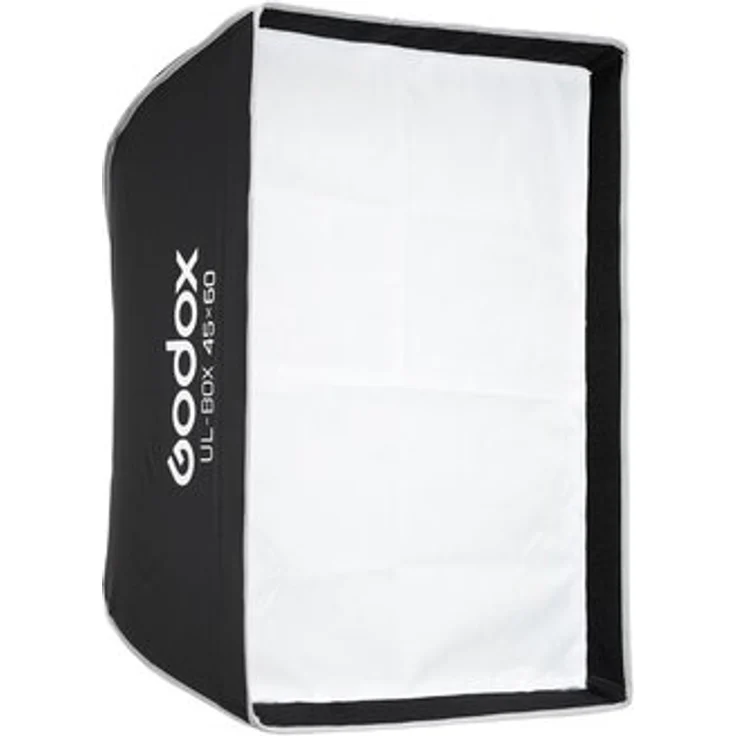 Godox EazyFlow Foldable Rect Bowens Softbox 45x60, faltbare Softbox mit integriertem Reflektor für gleichmäßige Lichtverteilung