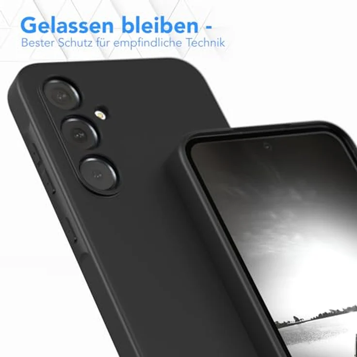 EAZY CASE Silikonhülle für Samsung Galaxy A55, Dünn und stoßfest in Schwarz Matt mit Kameraschutz und kratzresistentem Design – Bild 4