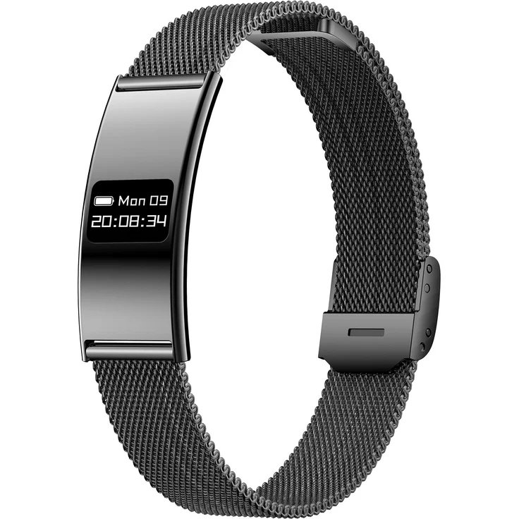 Forever SB-B8 Smartband Digitaluhr, elegantes Design für Damen und Herren, schwarz, leichte Aluminiumlegierung