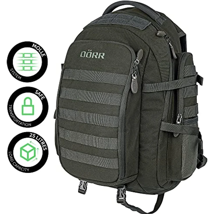 Dörr Fotorucksack ProTac, Trekkingrucksack in Olivgrün, 25 l mit Zubehörfach und Reißverschluss – Bild 2