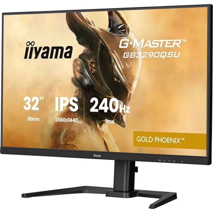 iiyama G-Master Gold Phoenix GB3290QSU-B1, 31,5" QHD Gaming Monitor mit 240Hz, 1ms Reaktionszeit, FreeSync Premium, Höhenverstellung, schwarz – Bild 3