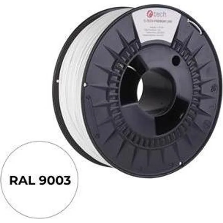 C-Tech Tisková struna PREMIUM LINE, ASA 3D Filament, weiß, RAL 9003, 1.75 mm, 1300 g