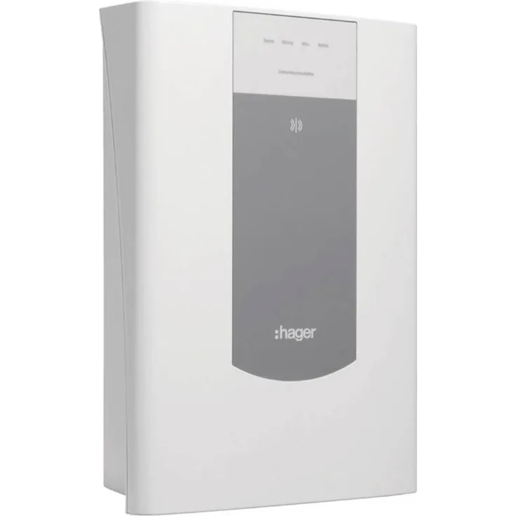 Hager RFR103D, WLAN Repeater mit Bidirektionalem Bus-Reichweitenverstärker, Notstromüberbrückung, 2 Relaisausgängen, Farbe weiß