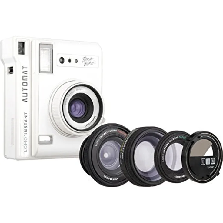 Lomography Lomo'Instant Automat Sofortbildkamera Bora Bora + Objektivaufsätze mit Weitwinkel-Objektiv, Close-Up Objektiv und Fisheye Objektiv