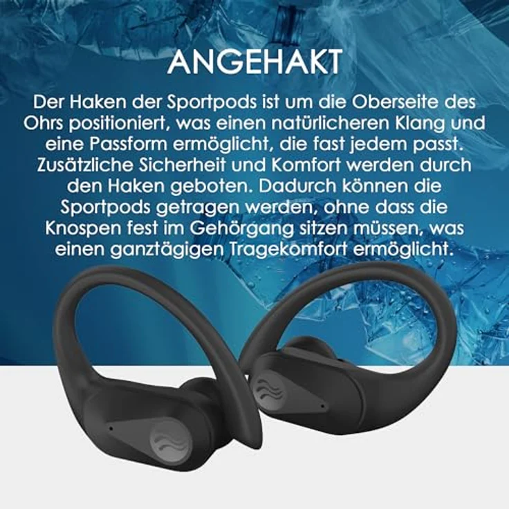Boompods Sportpods Ocean TWS Black (6 h, Kabellos), Schwarz, In Ear-Sport-Kopfhörer mit Bluetooth 5.0 – Bild 5