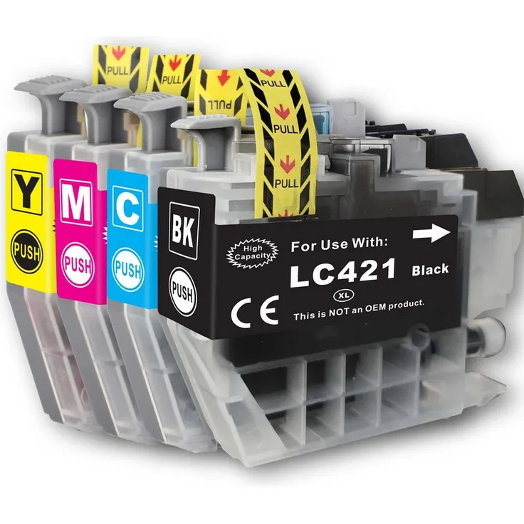 Gigao LC-421 XL Tintenpatronen-Set für Brother DCP-J1140DW, 4 Stück, Schwarz/Cyan/Magenta/Gelb, 500 Seiten Reichweite pro Patrone