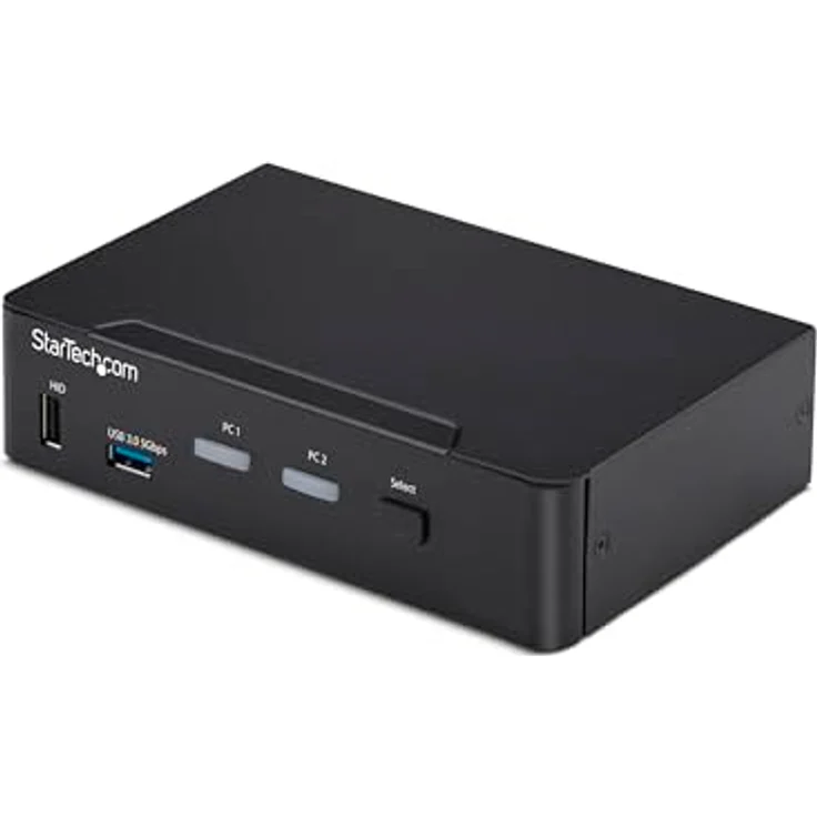 StarTech.com 2-Port DisplayPort KVM Switch, 4K 60Hz mit USB 3.0 Hub, EDID Management und HDCP 1.4 Unterstützung – Bild 1