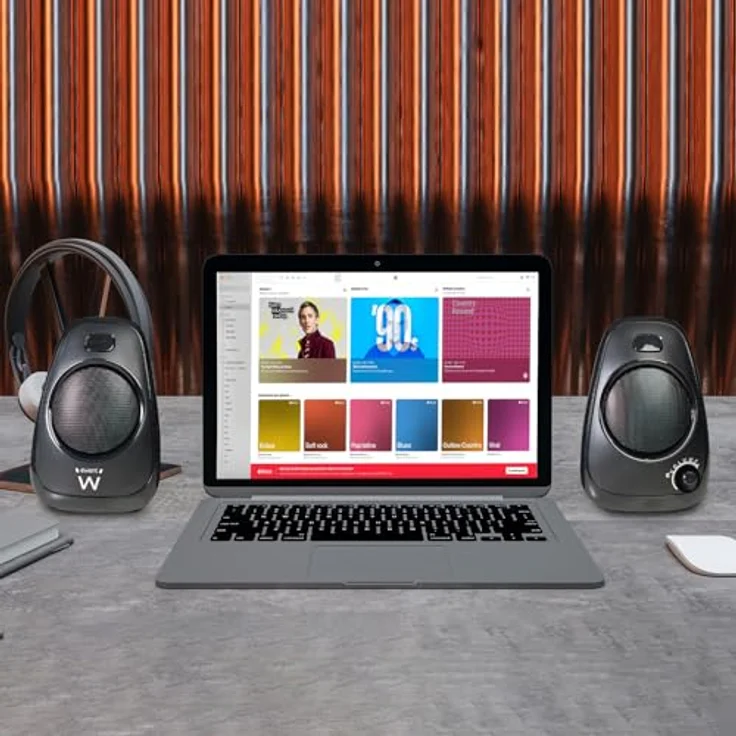 Ewent EW3527, Lautsprecher 2.0 mit USB-Stromversorgung, 10 W Leistung, integrierter Lautstärkeregler, 3,5 mm Klinke, kompakte PC-Lautsprecher, schwarz – Bild 5