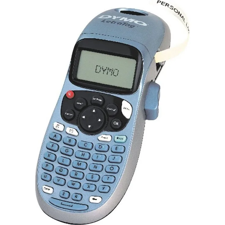 DYMO LetraTag-Beschriftungsgerät LT-100H, Handgerät mit ABC Tastatur, 5 Schriftgrößen, blau
