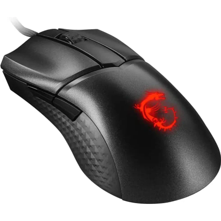 MSI Clutch GM31 Lightweight Gaming Maus - 12.000 DPI Optischer Sensor, Rechtshänder, 60M+ Click OMRON Schalter, 6 Tasten, FriXionFree Kabel, 1ms Latenz, RGB Mystic Light, 58g - Kabelgebunden – Bild 3