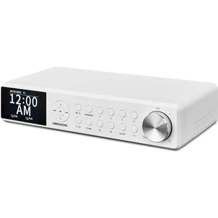 MEDION P66750 Küchen Unterbauradio (DAB+ Küchenradio, PLL UKW Radio, dimmbares TFT Farbdisplay, Koch Timer, Bluetooth, LED Leiste, inkl. Montagematerial) weiß – Bild 1