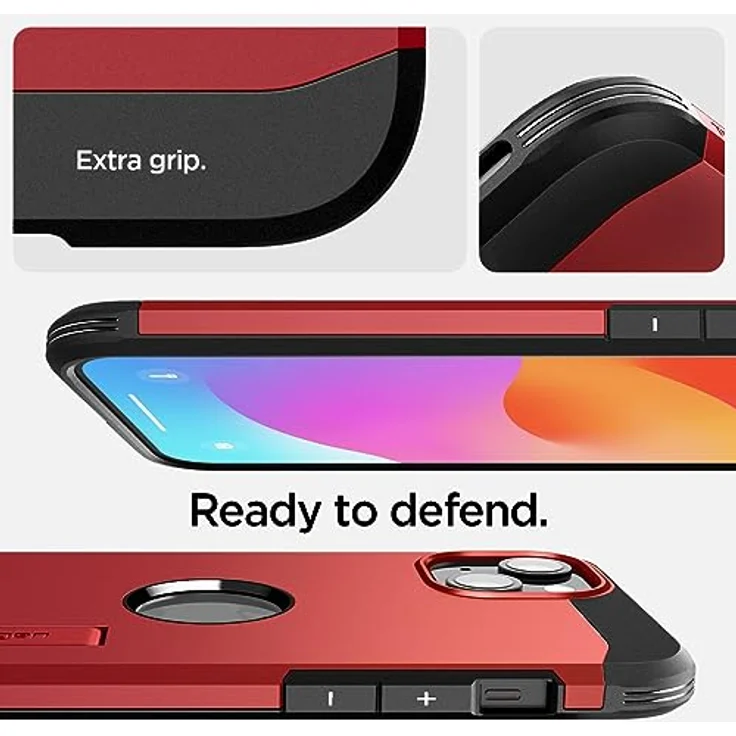Spigen Hülle für iPhone 15 Tough Armor MagFit Kompatibel mit MagSafe -Rot – Bild 3