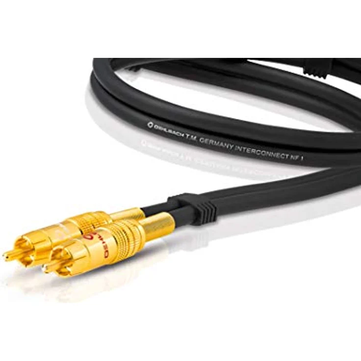 OEHLBACH NF 1 Master 50 - Hervorragendes analoges Stereo Audio-Cinchkabel - 2x Cinch/2x Cinch, Vollmetallstecker, Schirmung - 0,50 m - schwarz – Bild 3