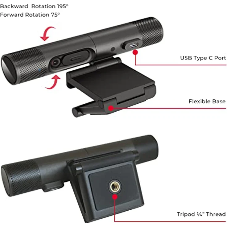 AverMedia PW313D Webcam Autofokus mit 2K30fps und integrierten Full HD 1080p Kameras für PC-Videokonferenzen, funktioniert mit Zoom, Teams, Skype – Bild 3