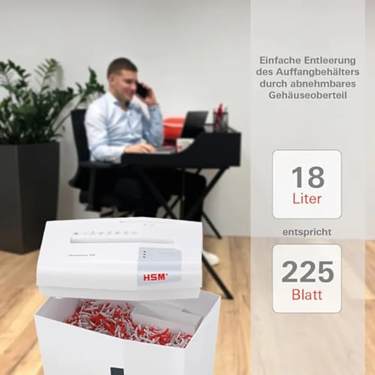 HSM shredstar X8 Aktenvernichter, Sicherheitsstufe P-4, 8 Blatt (Partikelschnitt) mit CD-Schredder – Bild 7