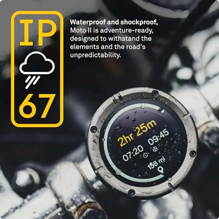 Beeline Moto II Metal, GPS-Navigationsgerät für Motorräder mit 14 Stunden Akkulaufzeit, wasserdicht und stoßfest, grau – Bild 10