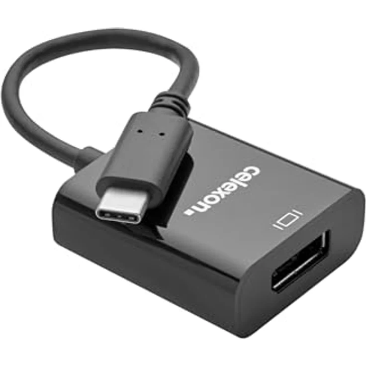 celexon USB-C auf DisplayPort Adapter, 4K @60Hz, USB 3.2 Gen 1x1, schwarz – Bild 1
