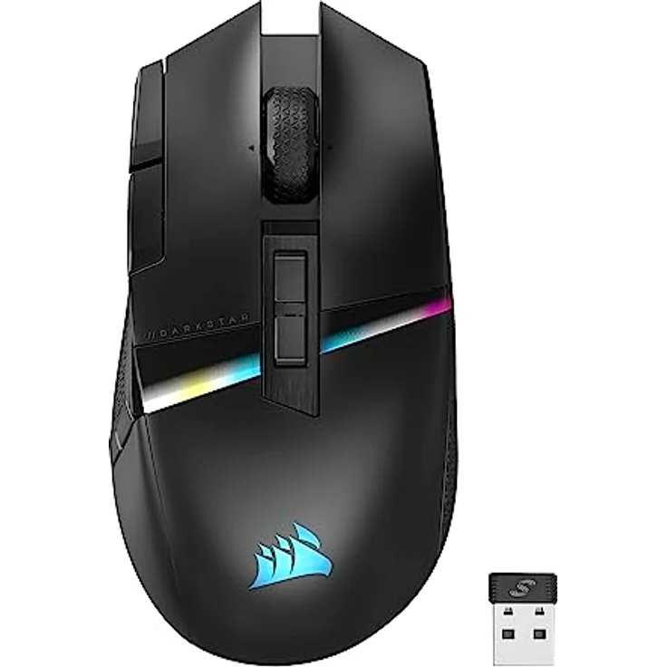 Corsair DARKSTAR Wireless MMO/MOBA Gaming-Maus - 26.000 DPI - 15 Programmierbare Tasten - Spannungsreduzierendes Design - Lange Batterielebensdauer - Schwarz – Bild 1