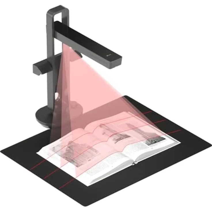 CZUR Aura Pro, Tragbarer Buchscanner 14 MP, A3 Dokumentenkamera mit intelligenter Tischlampe, OCR, kompatibel mit macOS und Windows
