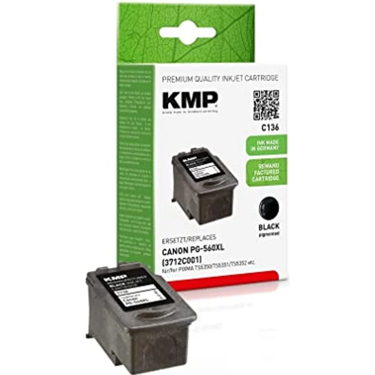 KMP C136 Ink Cartridge Black kompatibel mit Canon PG-560 XL – Bild 1