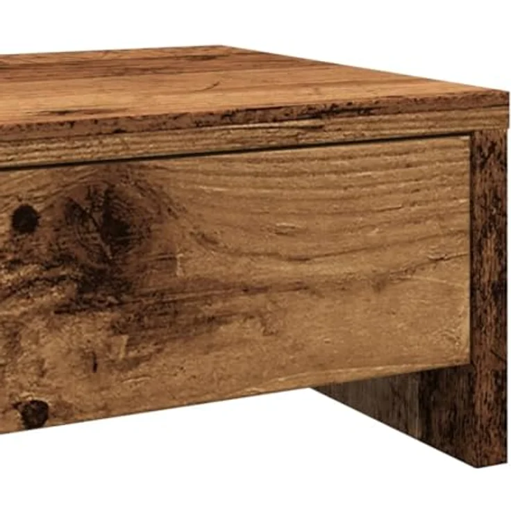 vidaXL Monitorständer mit Schubladen, Altholz-Optik, 50x27x15 cm, robuster Holzwerkstoff, pflegeleicht – Bild 4