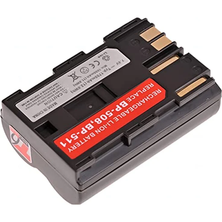 T6 Power Batterie T6 Energie Kanon BP-508, BP-511, BP-511A, BP-512, BP-514, 1700mAh, braun, Li-Ion, 7,4 V – Bild 2