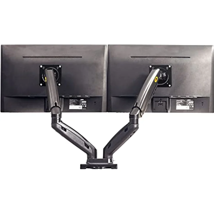 Ergosolid Desktop-Halterung für 2 PC-Bildschirme (17-27 Zoll), verstellbar in Mehreren Achsen, Drehgelenk, Gasfeder bis 2 x 9 kg, F160VAR – Bild 5
