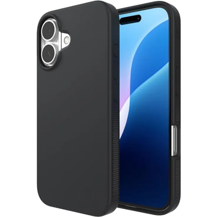 ZAGG Manhattan Snap, Graphen-verstärkte Hülle für iPhone 16 [6.1-Inch], MagSafe kompatibel, stoßfest, schlankes Design, Schwarz
