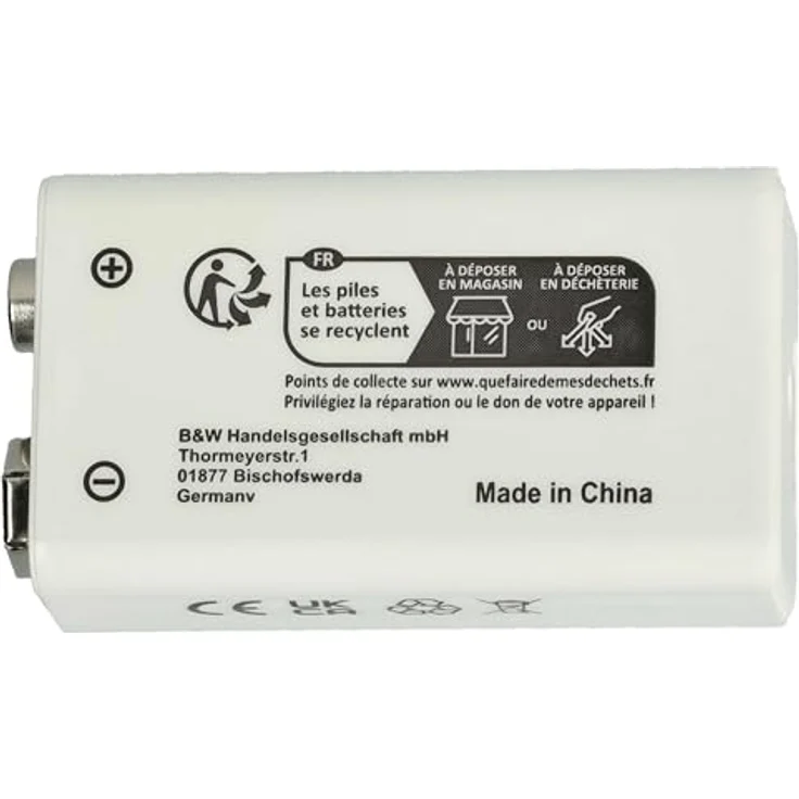 EXTENSILO 9V-Akku Block kompatibel mit Daitem SP 150-21X, Hochleistungs-Lithium-Ion Akku mit 1 Ah Kapazität, ideal für Alarmanlagen und Rauchmelder – Bild 2