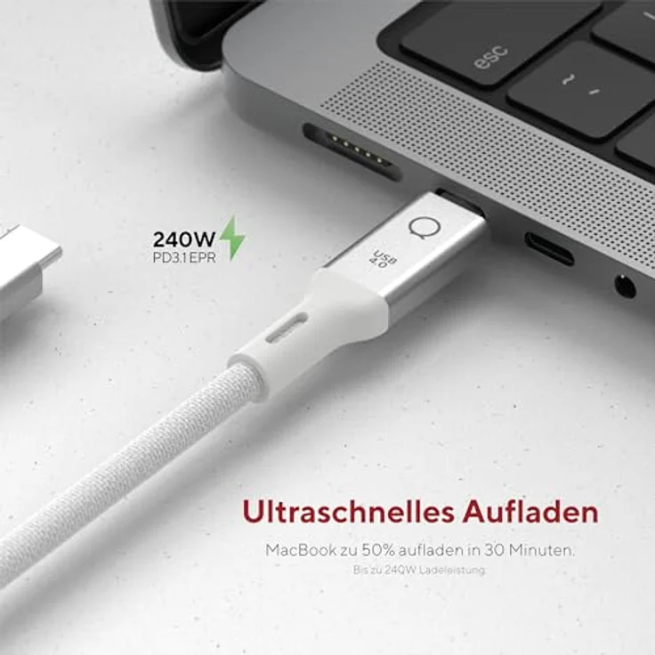 Linq Connects USB4 PRO USB-C Kabel, 0,3m, 40Gbps, 8K/60Hz, 240W Schnellladen, robust – Bild 2