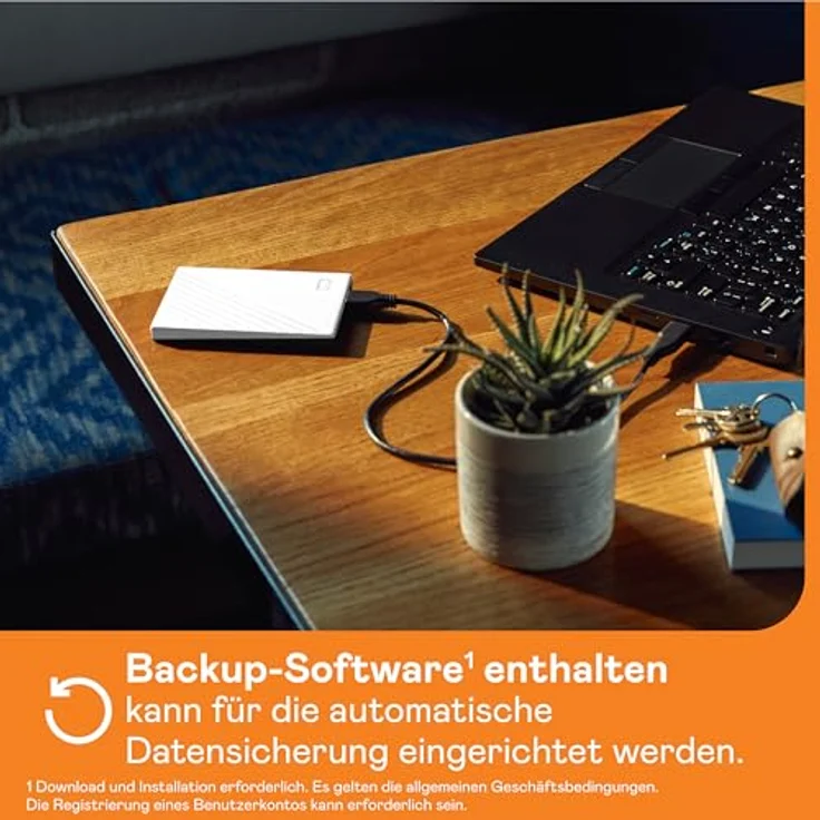 Western Digital WD My Passport Ultra Externe Festplatte 6 TB (mobiler Speicher, Metallgehäuse, herunterladbare Software, automatische Backups, Passwortschutz) Weiß - auch kompatibel mit PC, Xbox und PS4 – Bild 3