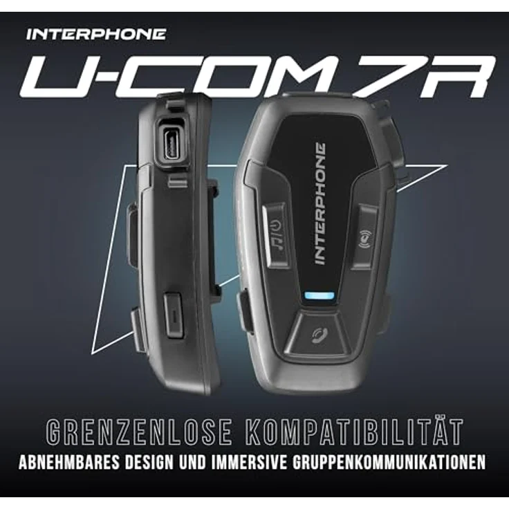 Interphone U-COM 7R, Helmkommunikationssystem mit Bluetooth 5.2, 15 h aktive Gesprächszeit, schwarz – Bild 2