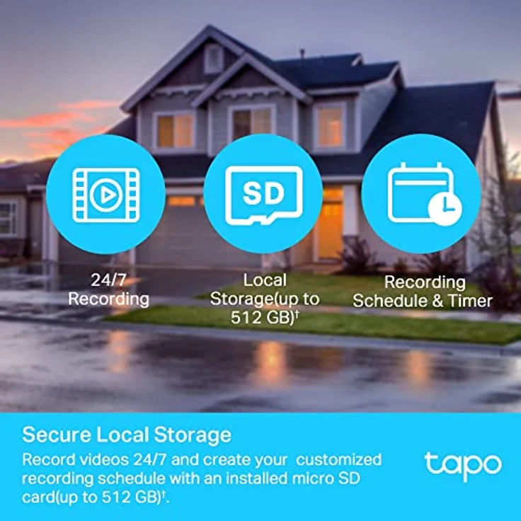 TP-Link Tapo C500 WLAN-Überwachungskamera für den Außenbereich, 360 Grad, Auflösung 1080p, Bewegungserkennung, Nachtsicht bis zu 30 m, Bi-Wege-Audio, Sirene, kompatibel mit Alexa und Google, 1er-Set – Bild 5