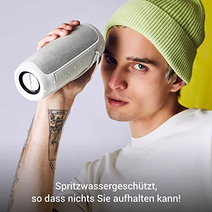 Energy Sistem Urban Box 3 Mist Tragbarer Lautsprecher mit Bluetooth, USB/microSD, TWS, Audio-In - Grau – Bild 4