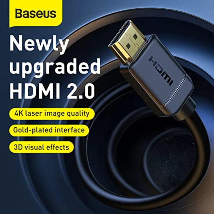 Baseus High Definition HDMI-Kabel, 1 m, 60 Hz Bildwiederholrate, schwarz – Bild 2