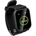 Umbro Fitness Tracker Bluetooth – Smart Watch mit Sportfunktionen – Fitnessuhr HR und Körpertemperatursensor – Schrittzähler 1,3 Zoll Touchscreen – Sportuhr IP68 wasserdicht – Schwarz